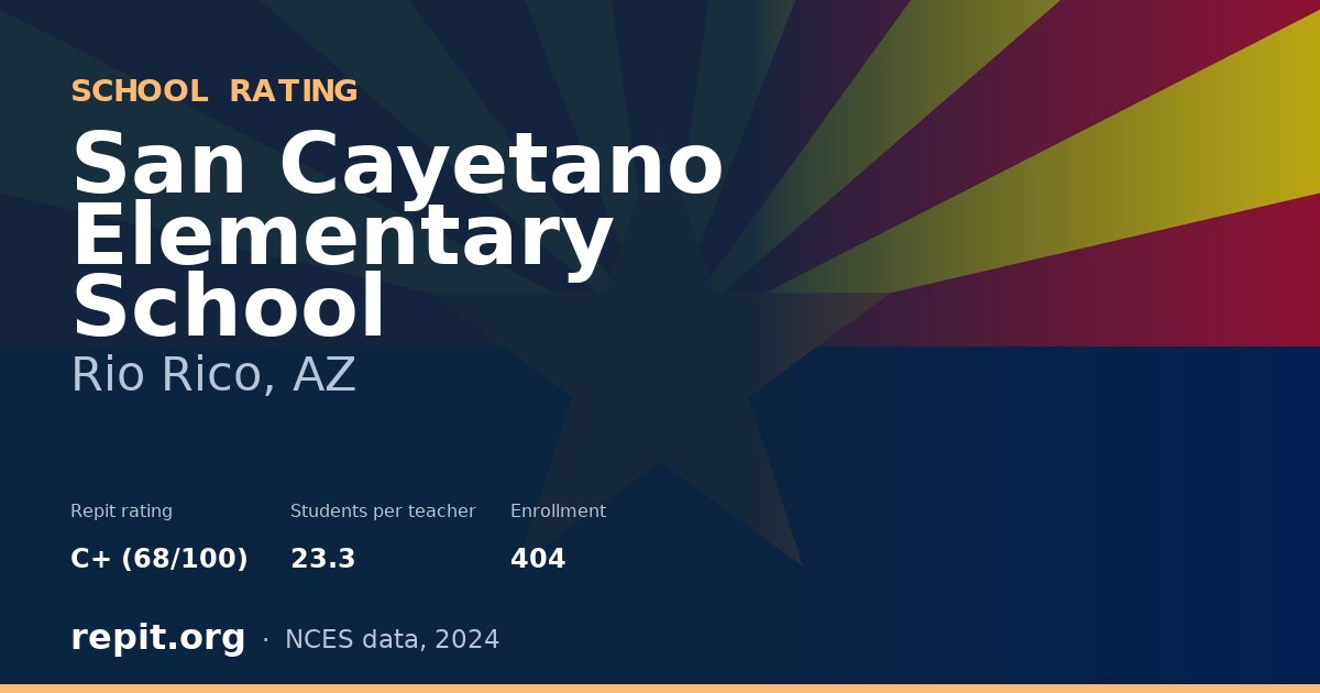 San Cayetano Elementary School, Rio Rico, AZ — Repit school rating C+ (68/100)