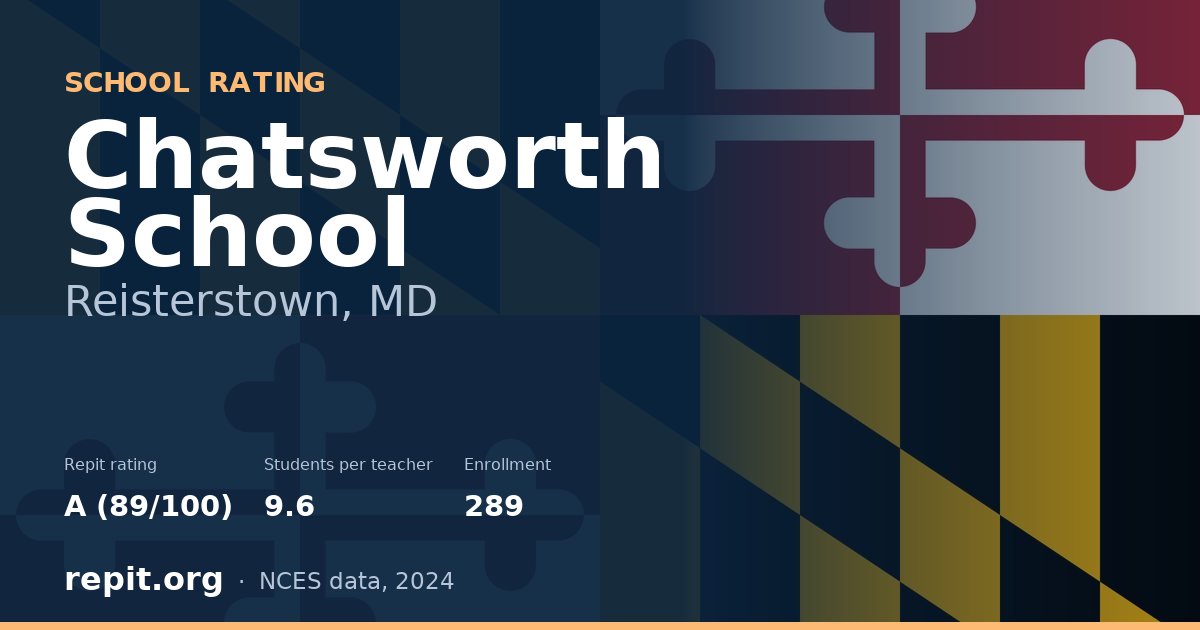 Chatsworth School, Reisterstown, MD — Repit school rating A (89/100)