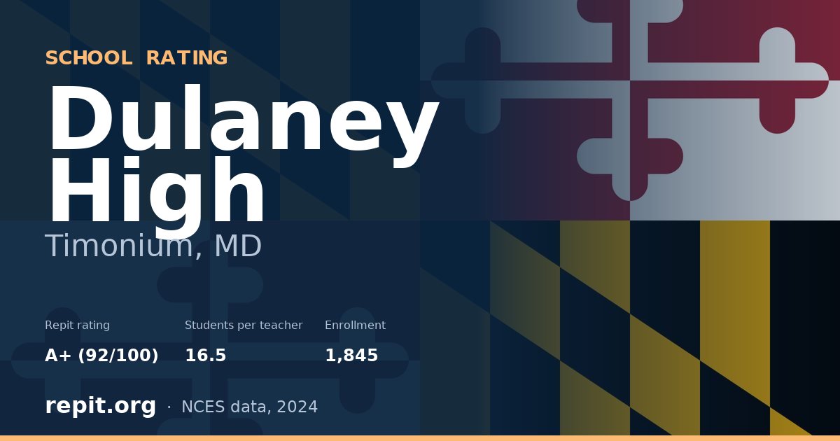 Dulaney High, Timonium, MD — Repit school rating A+ (92/100)