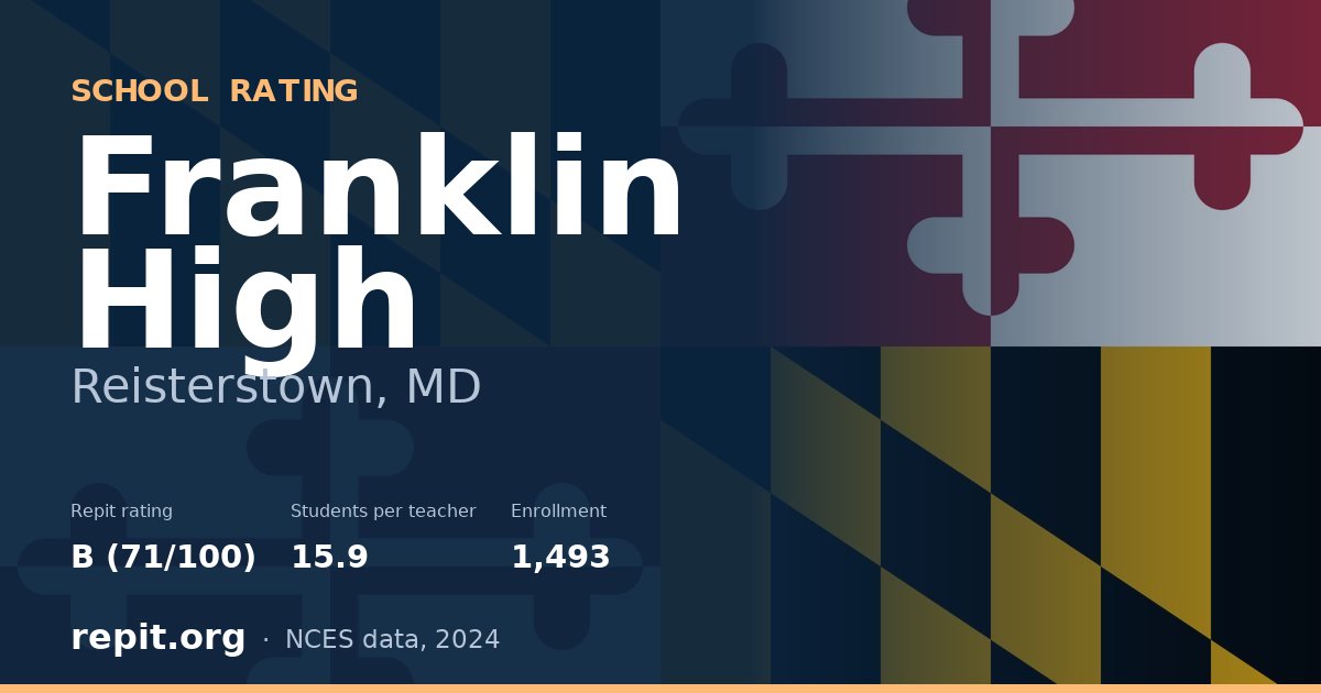 Franklin High, Reisterstown, MD — Repit school rating B (71/100)