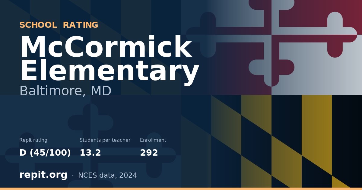 McCormick Elementary, Baltimore, MD — Repit school rating D (45/100)