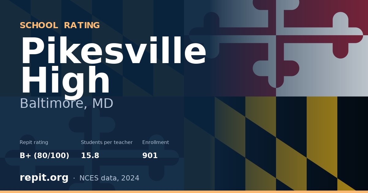 Pikesville High, Baltimore, MD — Repit school rating B+ (80/100)