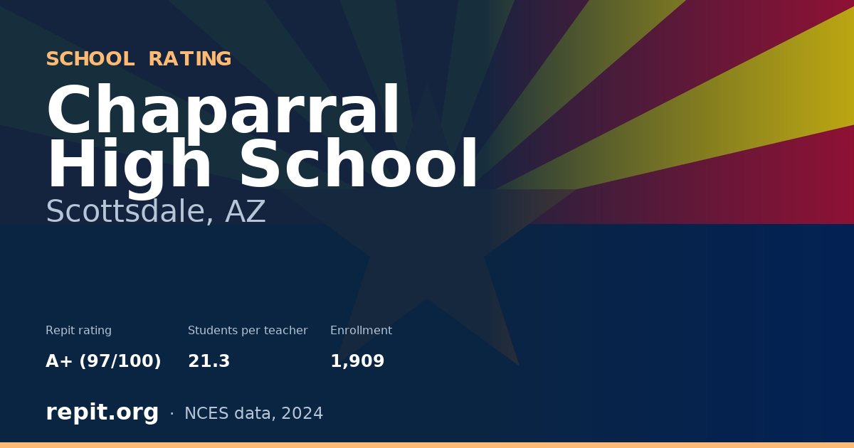 Chaparral High School, Scottsdale, AZ — Repit school rating A+ (97/100)