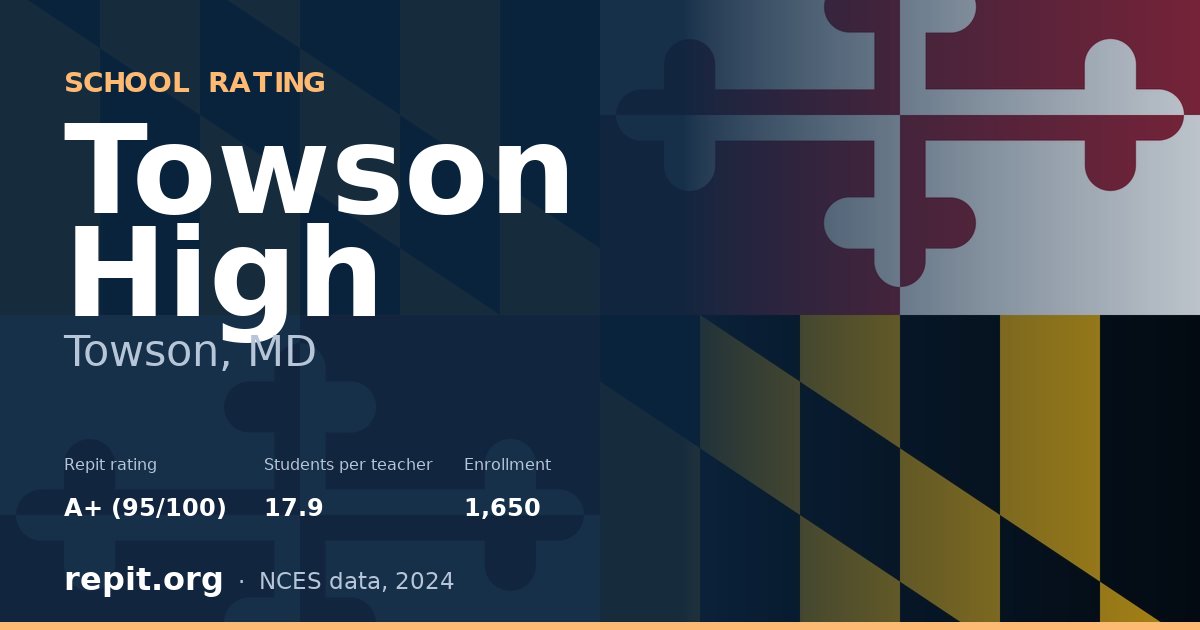 Towson High, Towson, MD — Repit school rating A+ (95/100)