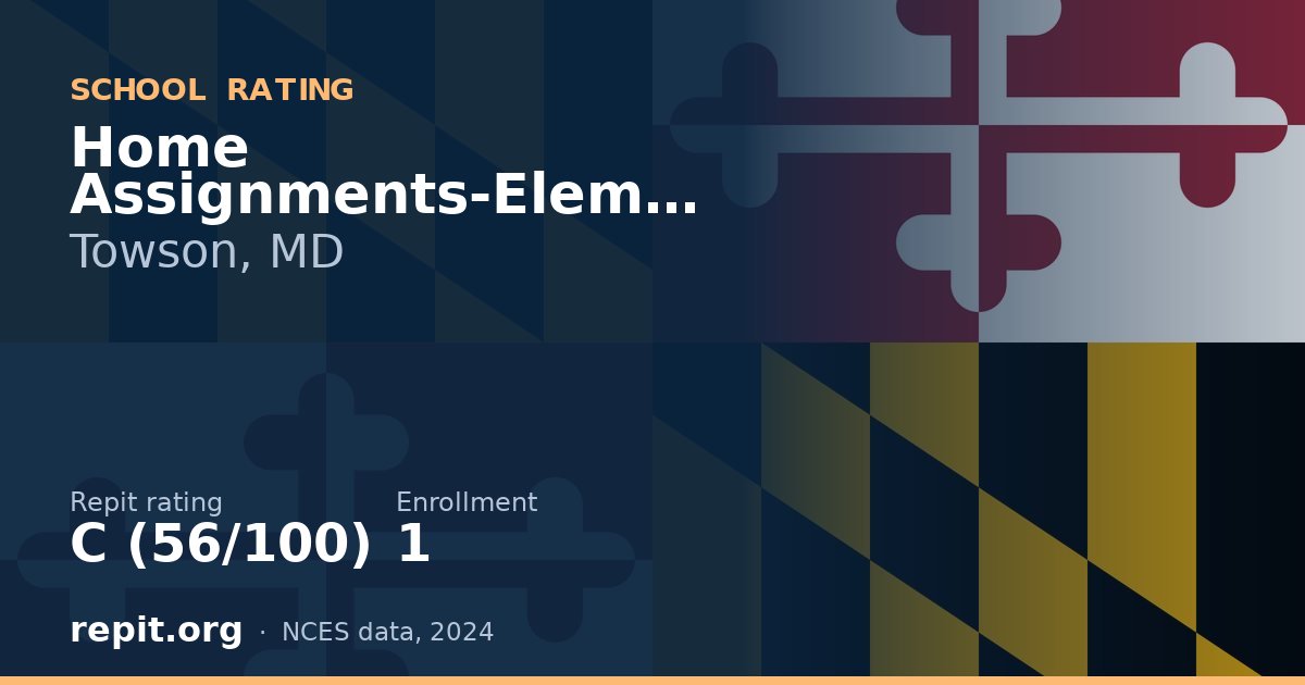 Home Assignments-Elementary, Towson, MD — Repit school rating C (56/100)
