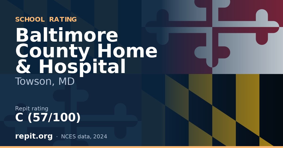 Baltimore County Home & Hospital, Towson, MD — Repit school rating C (57/100)