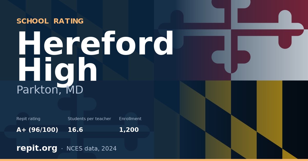 Hereford High, Parkton, MD — Repit school rating A+ (96/100)