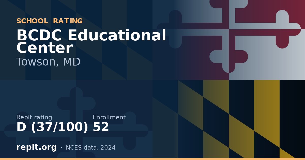 BCDC Educational Center, Towson, MD — Repit school rating D (37/100)