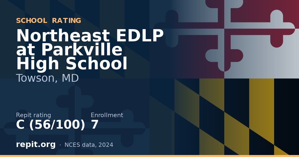 Northeast EDLP at Parkville High School, Towson, MD — Repit school rating C (56/100)
