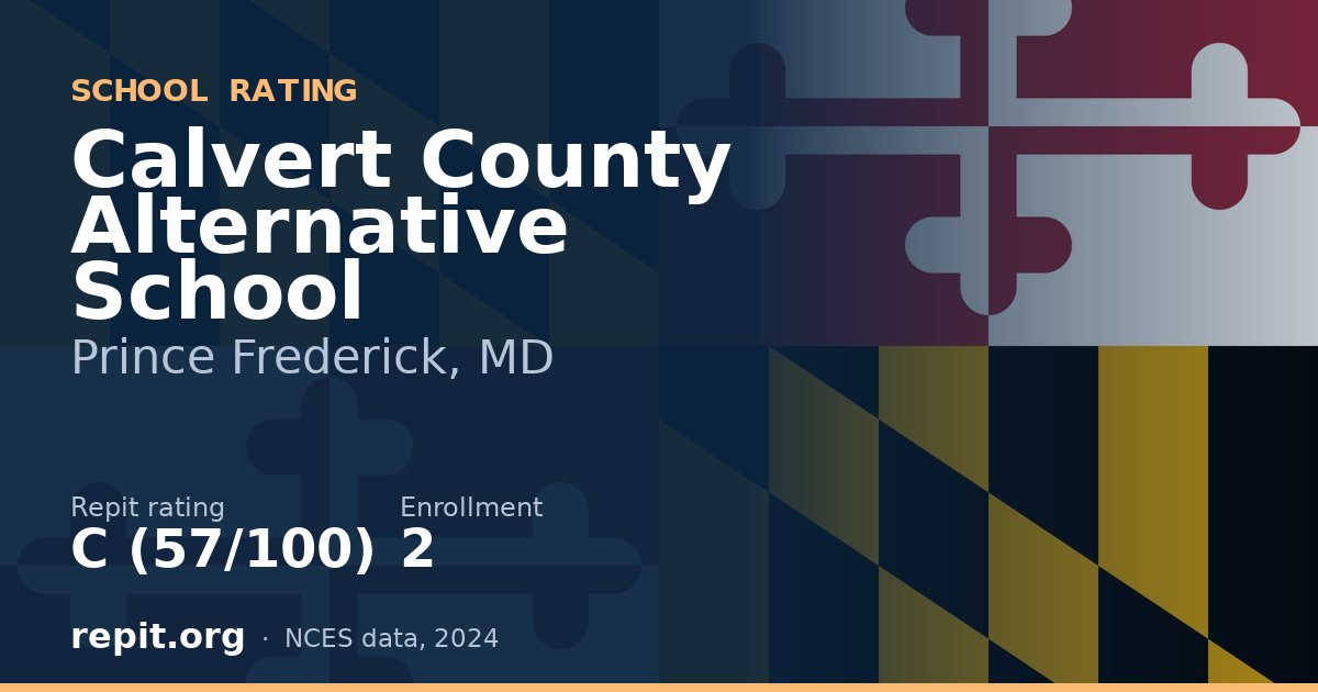 Calvert County Alternative School, Prince Frederick, MD — Repit school rating C (57/100)