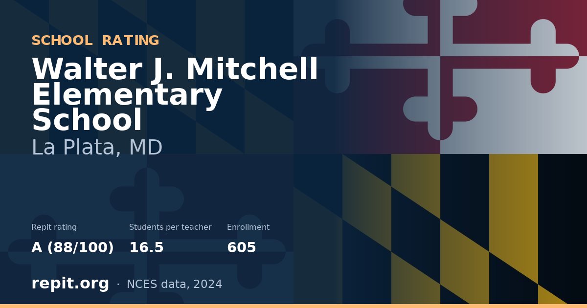 Walter J. Mitchell Elementary School, La Plata, MD — Repit school rating A (88/100)