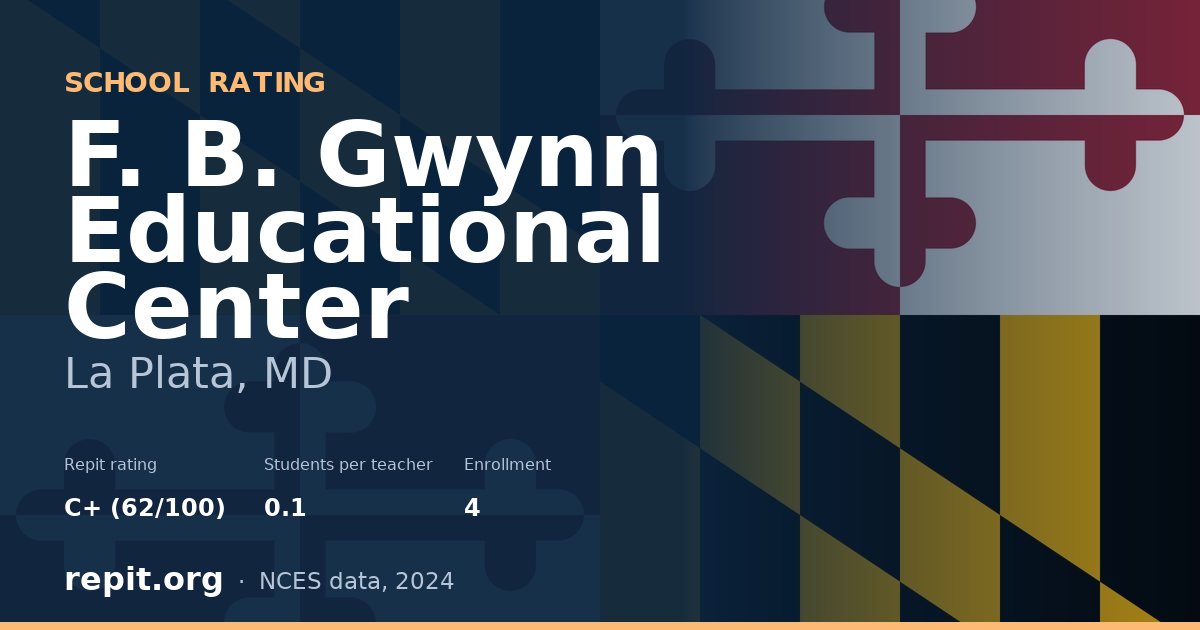 F. B. Gwynn Educational Center, La Plata, MD — Repit school rating C+ (62/100)