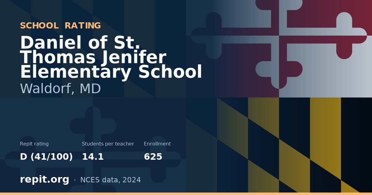 Daniel of St. Thomas Jenifer Elementary School, Waldorf, MD — Repit school rating D (41/100)