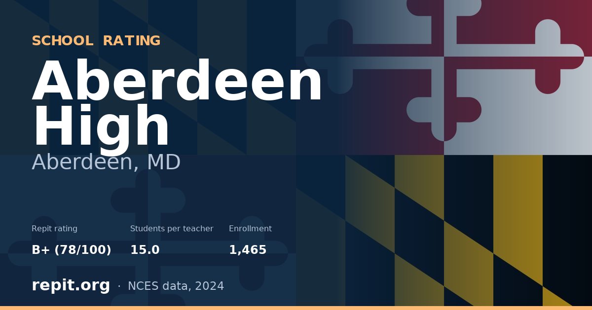 Aberdeen High, Aberdeen, MD — Repit school rating B+ (78/100)