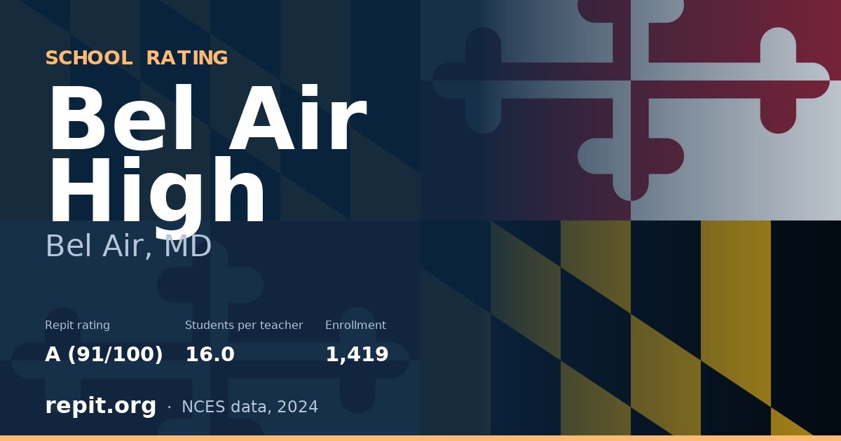Bel Air High, Bel Air, MD — Repit school rating A (91/100)