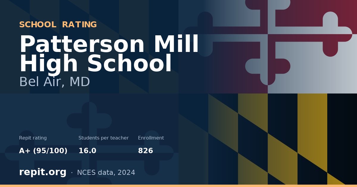 Patterson Mill High School, Bel Air, MD — Repit school rating A+ (95/100)