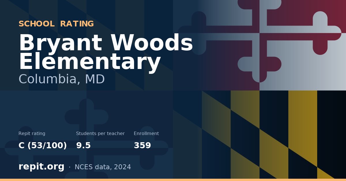 Bryant Woods Elementary, Columbia, MD — Repit school rating C (53/100)