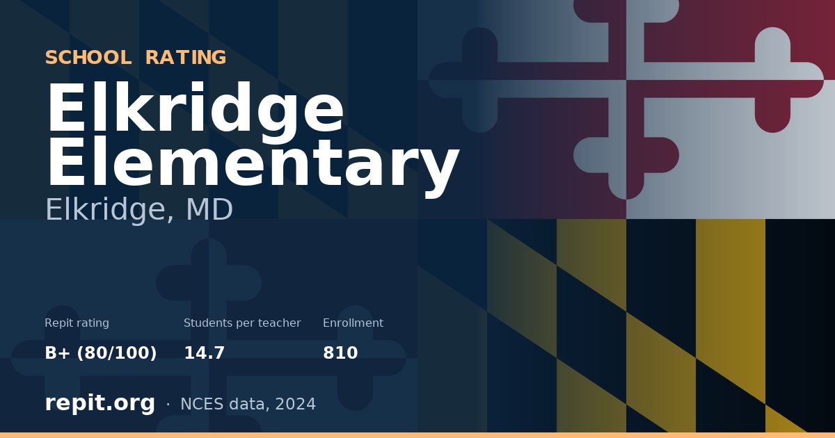 Elkridge Elementary, Elkridge, MD — Repit school rating B+ (80/100)