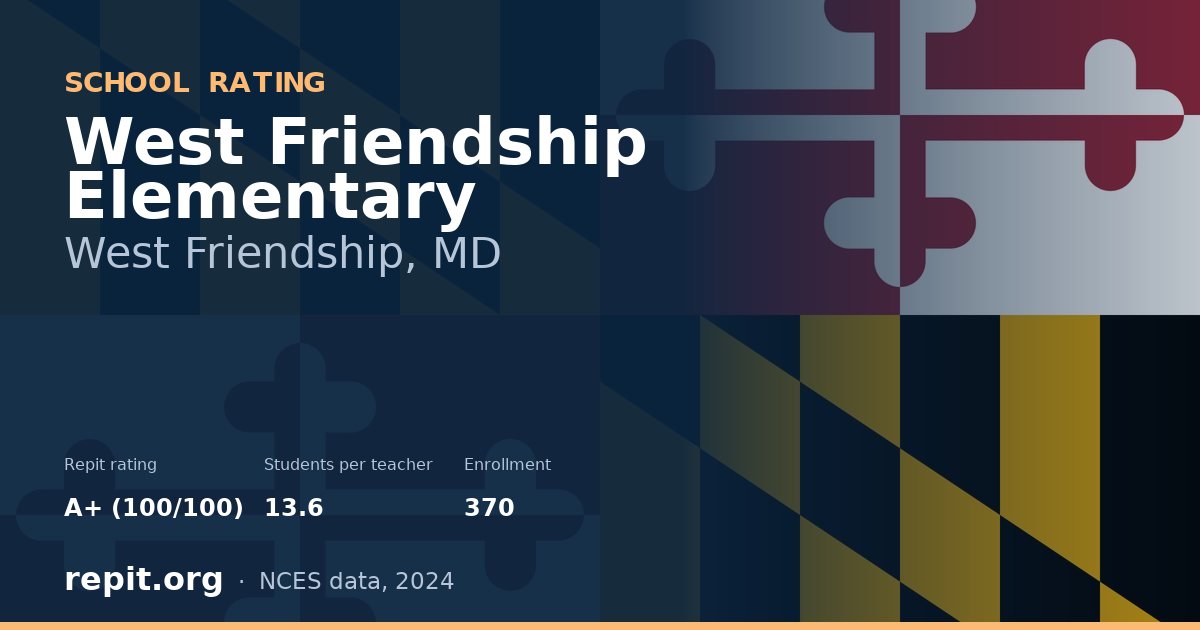 West Friendship Elementary, West Friendship, MD — Repit school rating A+ (100/100)