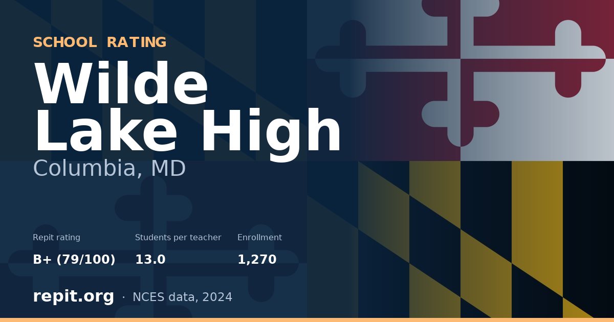 Wilde Lake High, Columbia, MD — Repit school rating B+ (79/100)