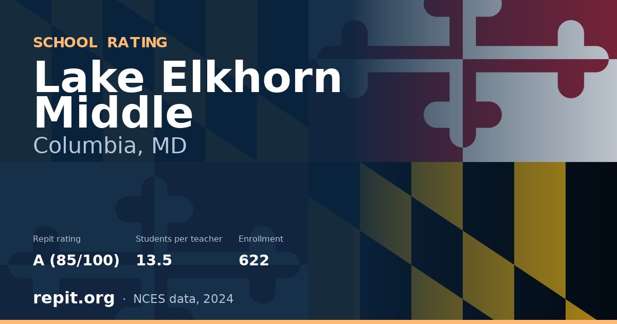 Lake Elkhorn Middle, Columbia, MD — Repit school rating A (85/100)