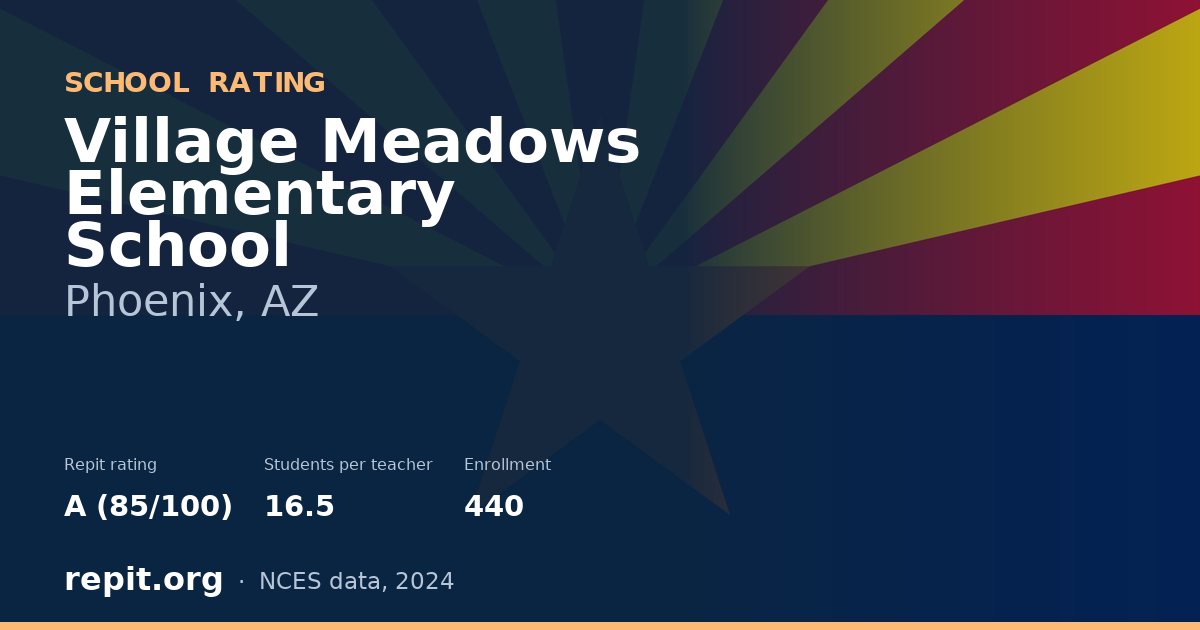 Village Meadows Elementary School, Phoenix, AZ — Repit school rating A (85/100)