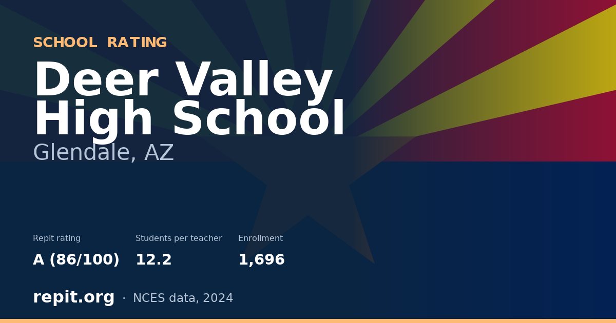 Deer Valley High School, Glendale, AZ — Repit school rating A (86/100)