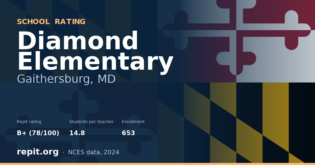 Diamond Elementary, Gaithersburg, MD — Repit school rating B+ (78/100)
