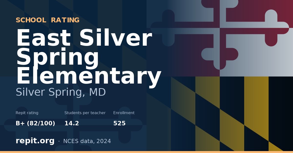 East Silver Spring Elementary, Silver Spring, MD — Repit school rating B+ (82/100)