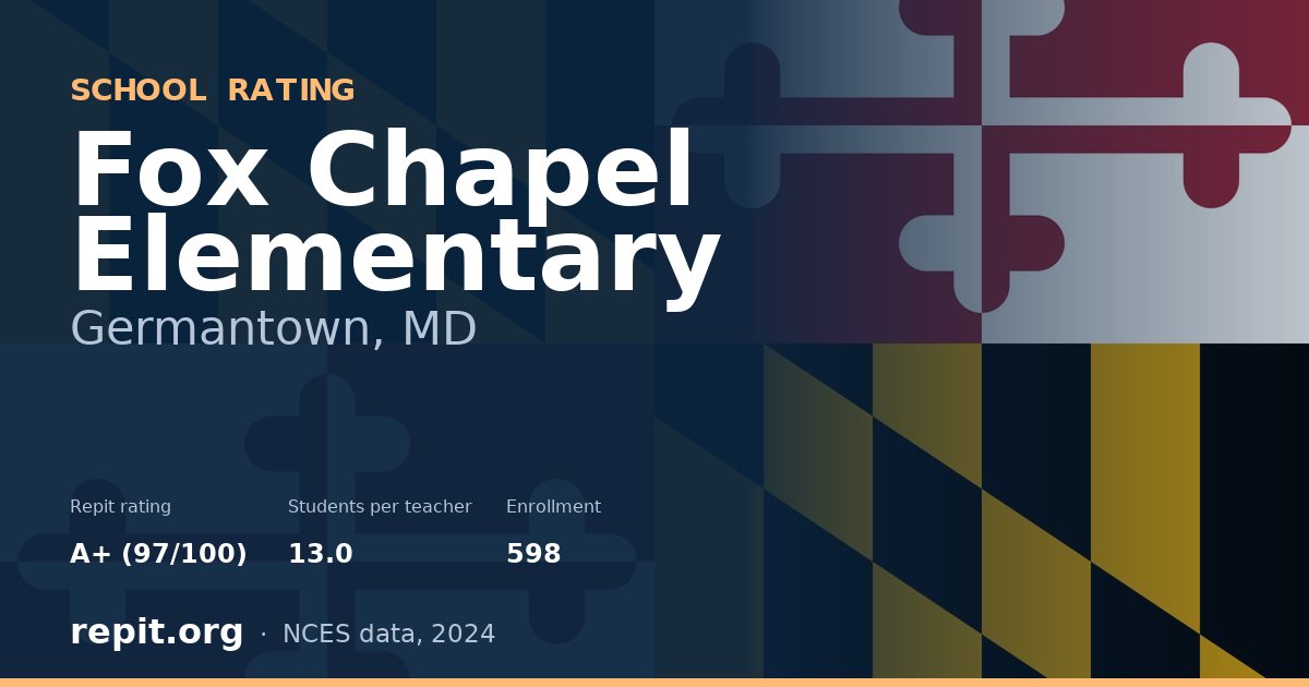 Fox Chapel Elementary, Germantown, MD — Repit school rating A+ (97/100)
