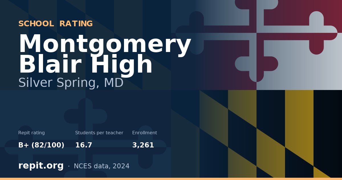 Montgomery Blair High, Silver Spring, MD — Repit school rating B+ (82/100)