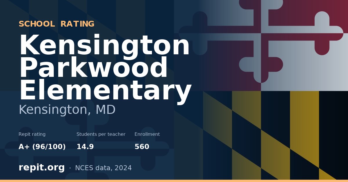 Kensington Parkwood Elementary, Kensington, MD — Repit school rating A+ (96/100)