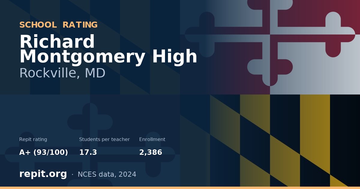 Richard Montgomery High, Rockville, MD — Repit school rating A+ (93/100)