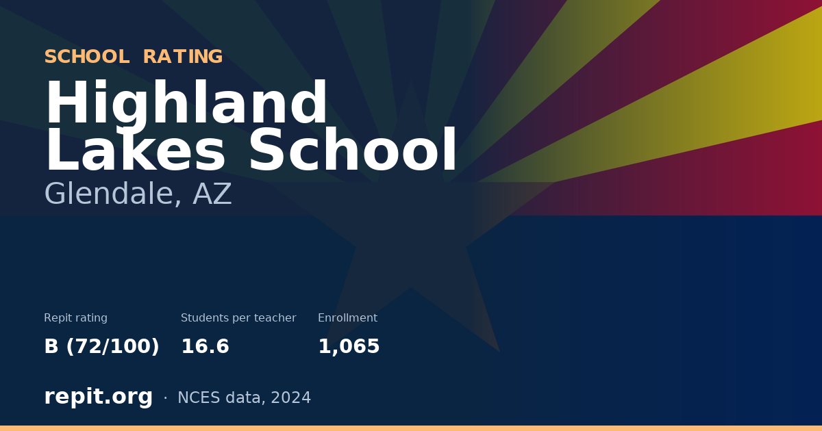 Highland Lakes School, Glendale, AZ — Repit school rating B (72/100)