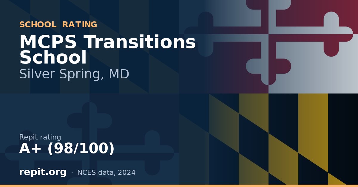 MCPS Transitions School, Silver Spring, MD — Repit school rating A+ (98/100)