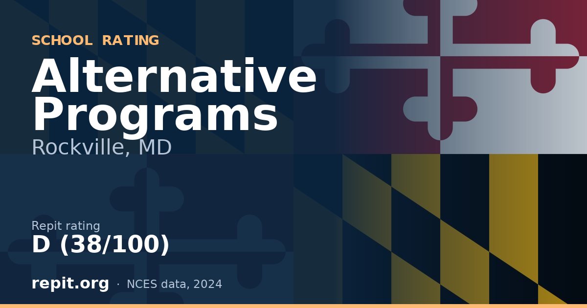 Alternative Programs, Rockville, MD — Repit school rating D (38/100)