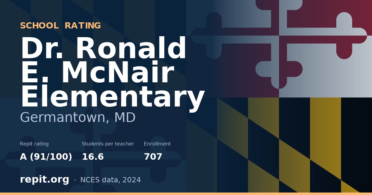 Dr. Ronald E. McNair Elementary, Germantown, MD — Repit school rating A (91/100)
