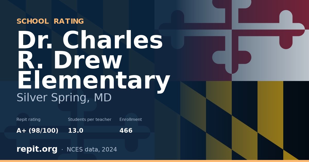 Dr. Charles R. Drew Elementary, Silver Spring, MD — Repit school rating A+ (98/100)