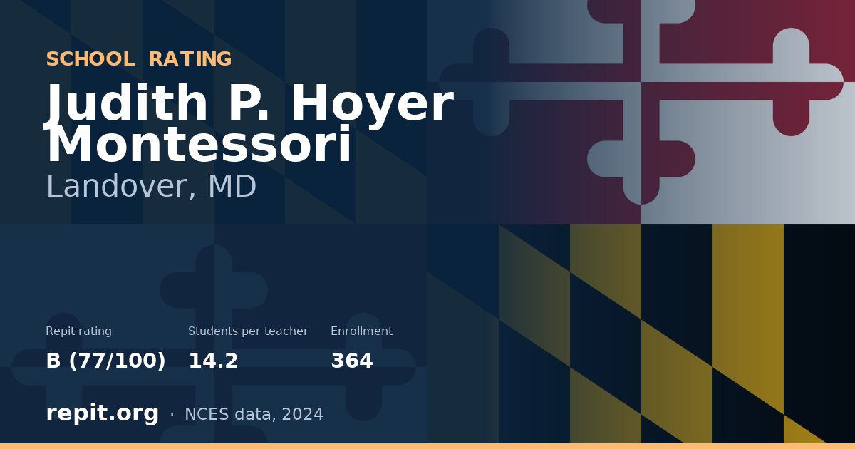 Judith P. Hoyer Montessori, Landover, MD — Repit school rating B (77/100)