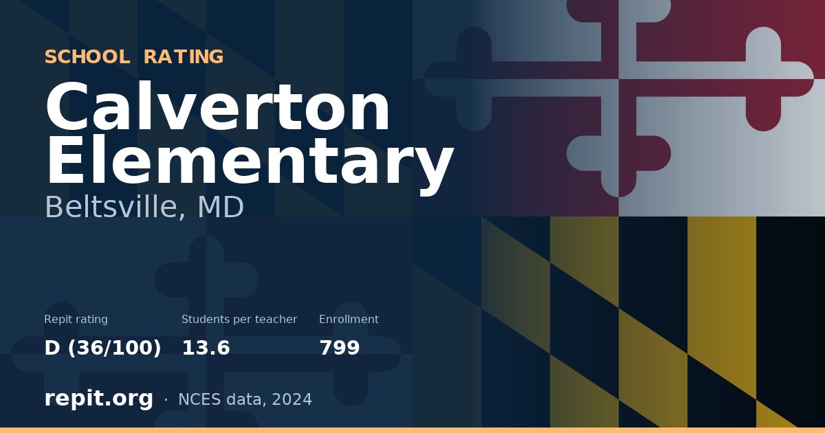 Calverton Elementary, Beltsville, MD — Repit school rating D (36/100)