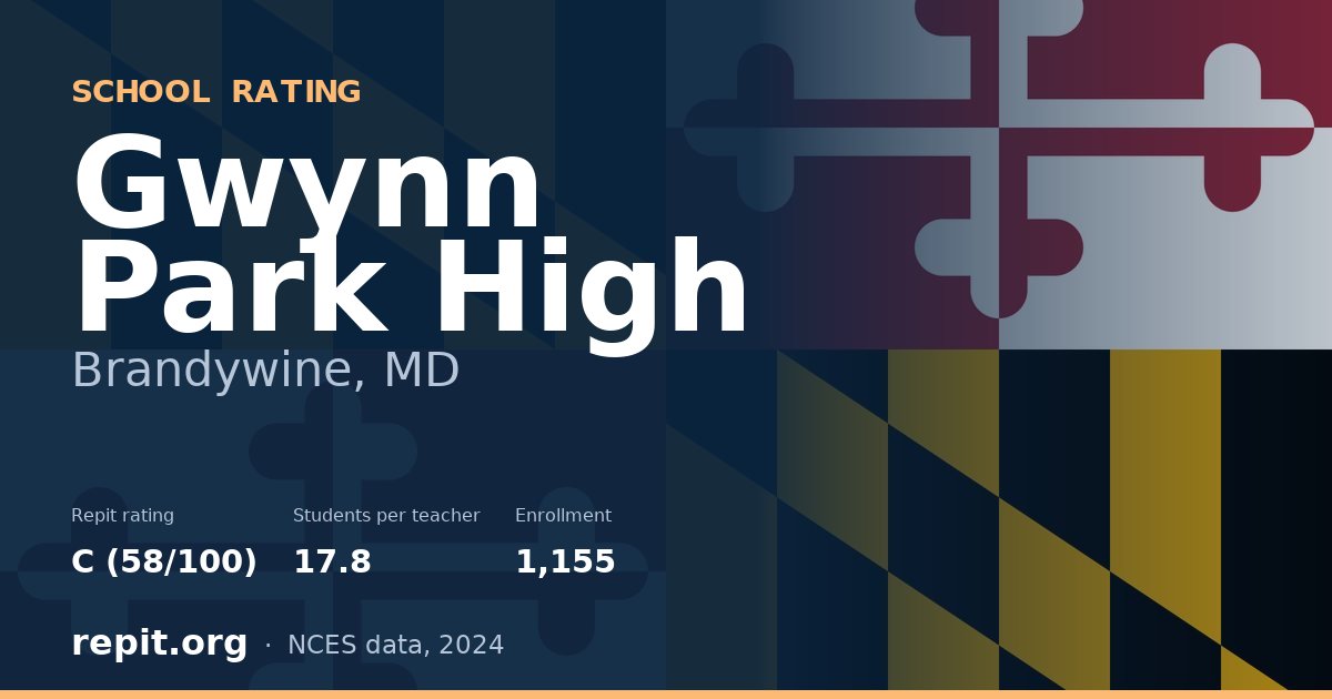 Gwynn Park High, Brandywine, MD — Repit school rating C (58/100)