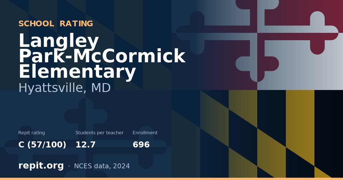 Langley Park-McCormick Elementary, Hyattsville, MD — Repit school rating C (57/100)
