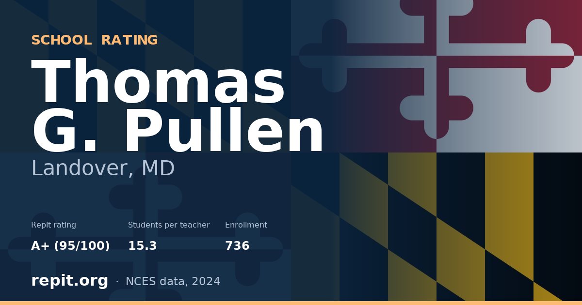 Thomas G. Pullen, Landover, MD — Repit school rating A+ (95/100)