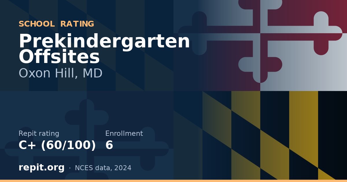 Prekindergarten Offsites, Oxon Hill, MD — Repit school rating C+ (60/100)