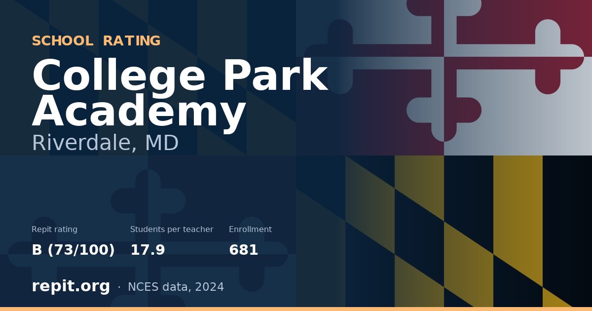College Park Academy, Riverdale, MD — Repit school rating B (73/100)