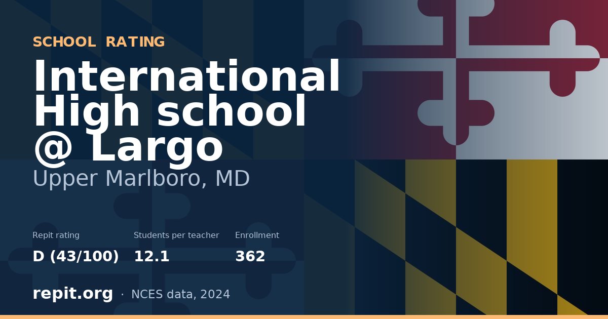 International High school @ Largo, Upper Marlboro, MD — Repit school rating D (43/100)