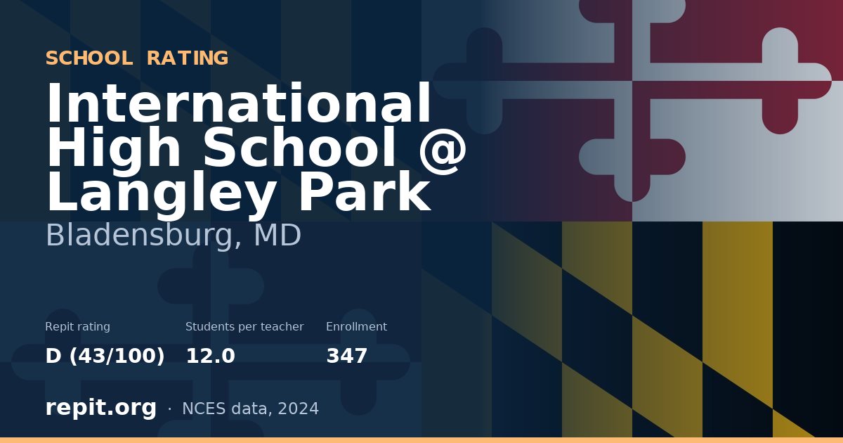 International High School @ Langley Park, Bladensburg, MD — Repit school rating D (43/100)