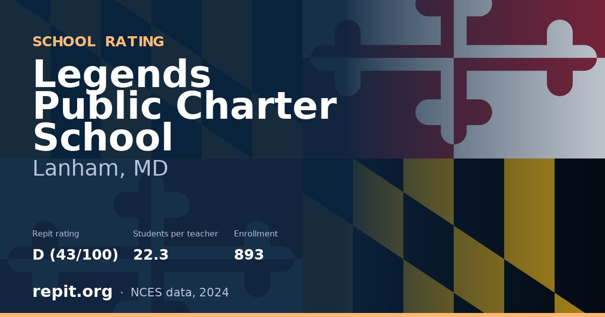 Legends Public Charter School, Lanham, MD — Repit school rating D (43/100)