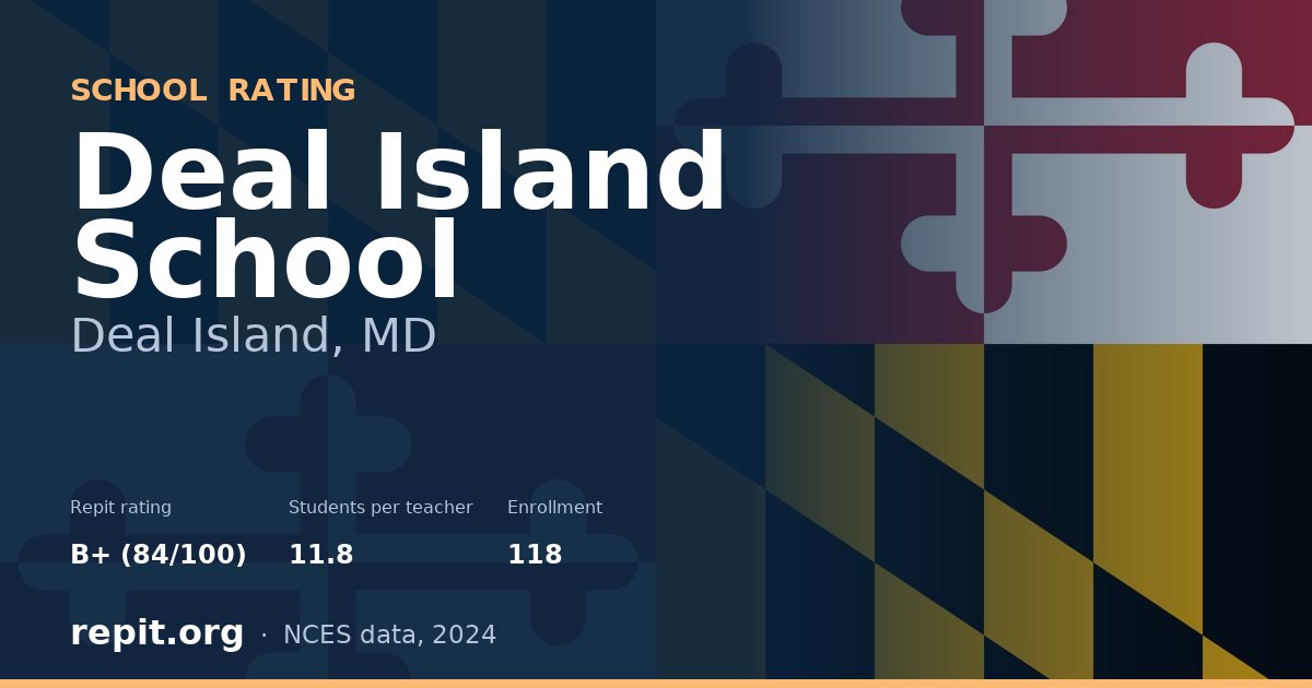 Deal Island School, Deal Island, MD — Repit school rating B+ (84/100)