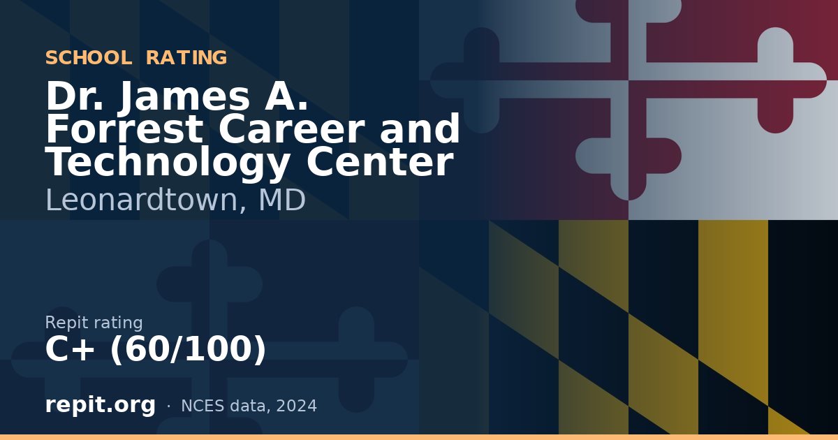 Dr. James A. Forrest Career and Technology Center, Leonardtown, MD — Repit school rating C+ (60/100)